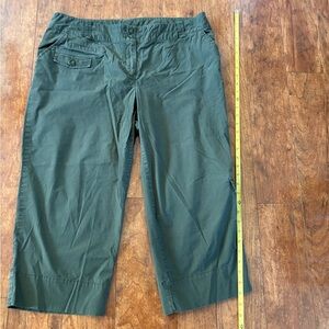 LIz & Co Olive Green Cropped Utility Pants